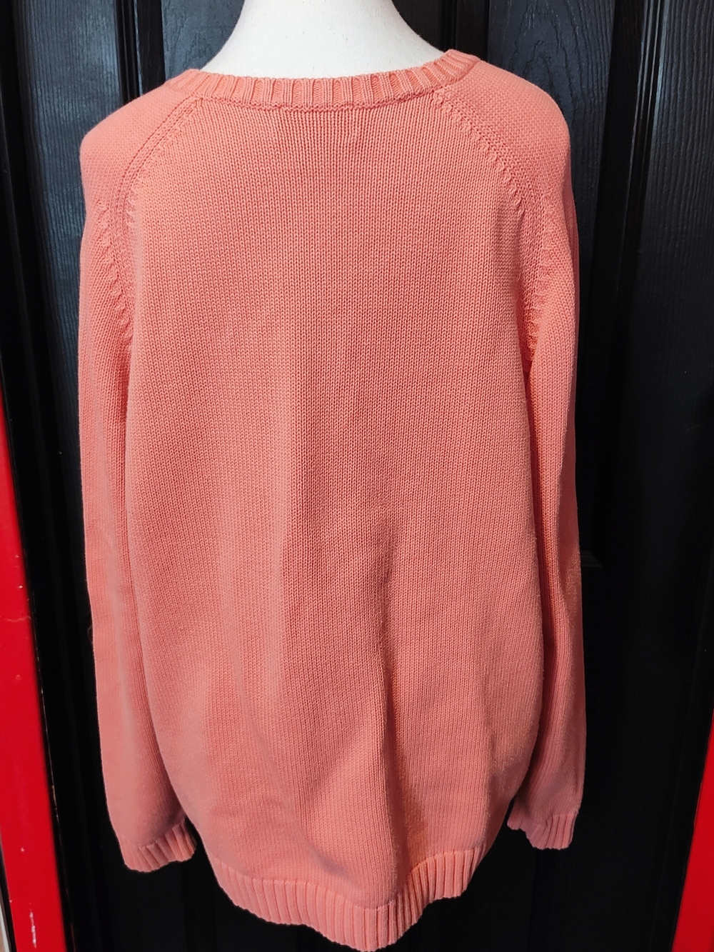 Lands' End Women's V-Neck Sweater in Coral - Picture 2 of 6